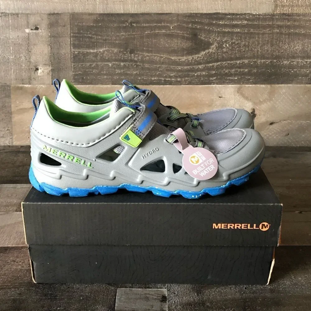 Merrell youth Hydro 2.0 water shoes sandals in original box gray green